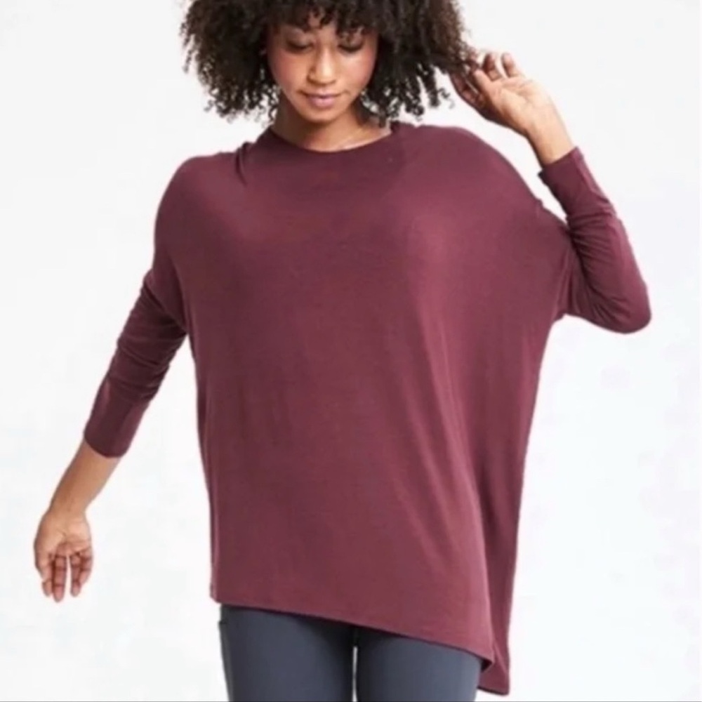 Athleta Maroon Long Sleeve Top